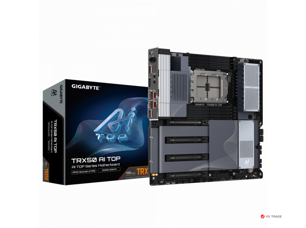 Сист.плата GigabyteTRX50 AI TOP 1.0, TRX50, TR5, 8xECC RDIMM DDR5, 4xPCI-E x16, 2xUSB 4.0 Type C, WIFI7, BOX