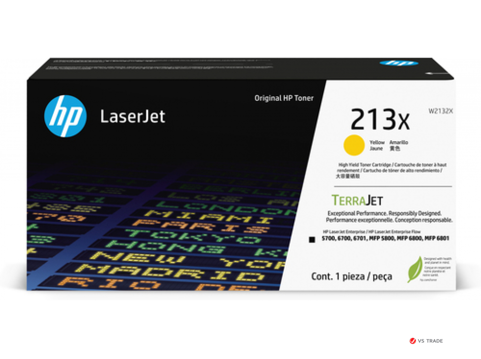 Лазерный картридж HP W2132X HP желтый 213X для HP LJ Ent SFP 5700, 6700, MFP 5800, 6800 (6000 стр)