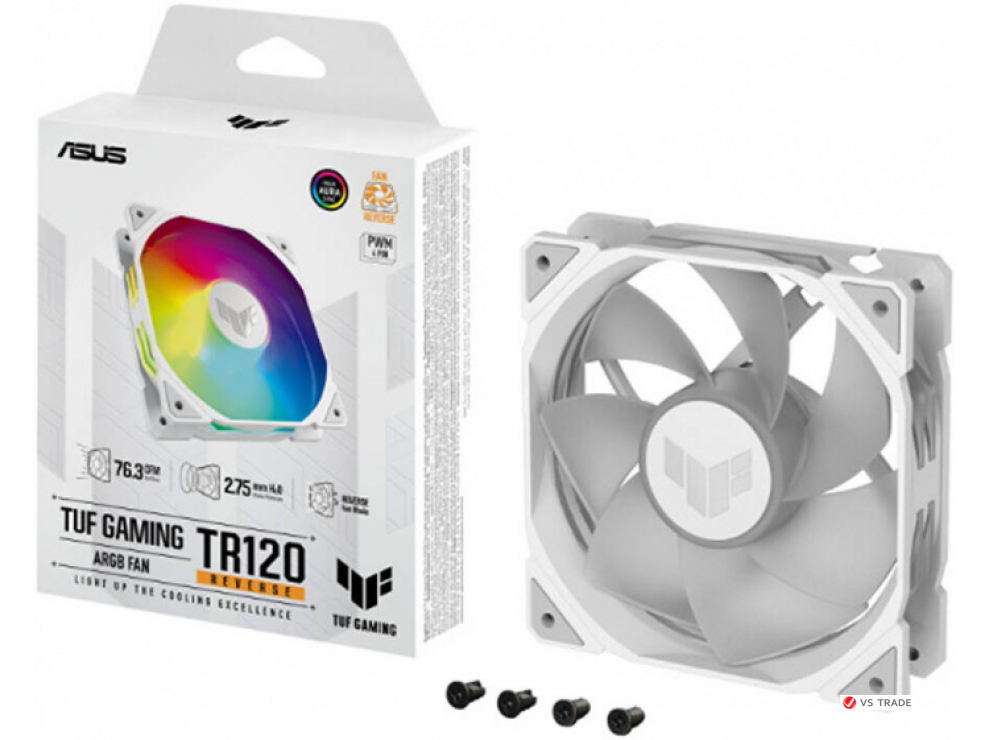 Комплект вентиляторов ASUS TUF GAMING TR120 ARGB REVERSE WHITE 3IN1