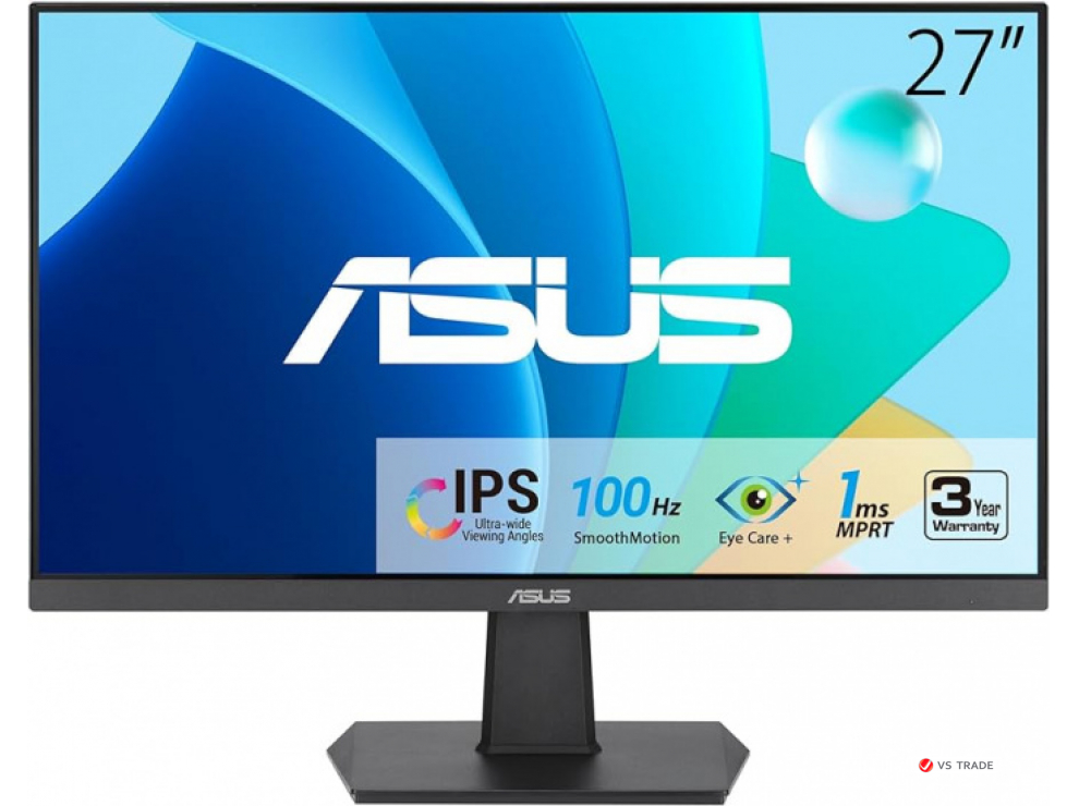 Монитор ASUS VA27EHF IPS,27",16:9 FHD (1920x1080x100Hz),250cd/m2,1300:1,178/178,1ms,HDMI,Black