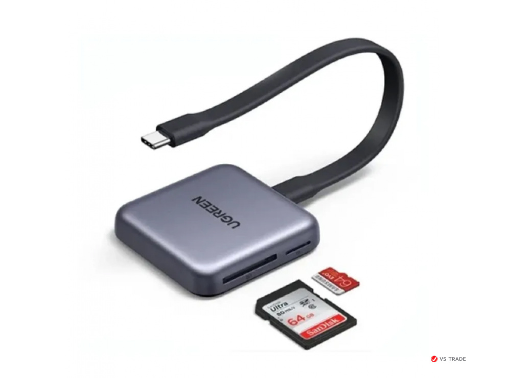 Картридер Ugreen CM898  USB-C Magnetic Card Reader (SD+TF+PD3.0)