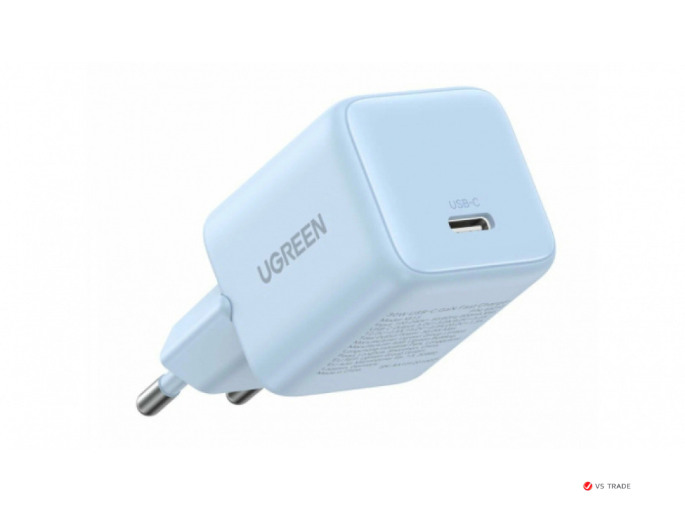 Зарядное устройство UGREEN X513 30W 1C GaN Fast Charger, голубой, 65010