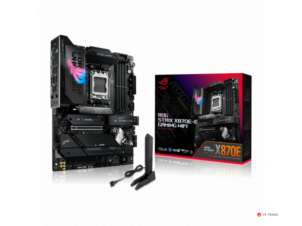 Сист. плата ASUS ROG STRIX X870E-E GAMING WIFI,X870E,AM5,4xDIMM DDR5,2xPCI-E x16,5xM.2,4xSATA,HDMI,WIFI7,BOX