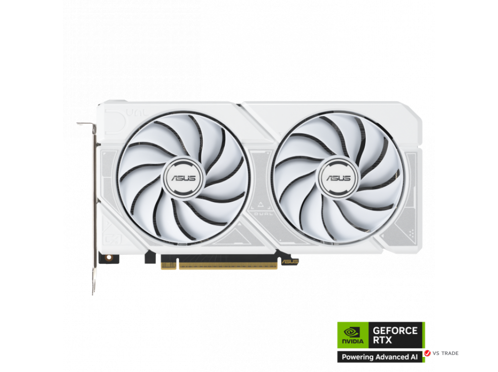 Видеокарта ASUS DUAL-RTX5060TI-O16G-WHITE, 16Gb GDDR7, 128 Bit, 4608 CUDA, HDMI, DP, WHITE, BOX
