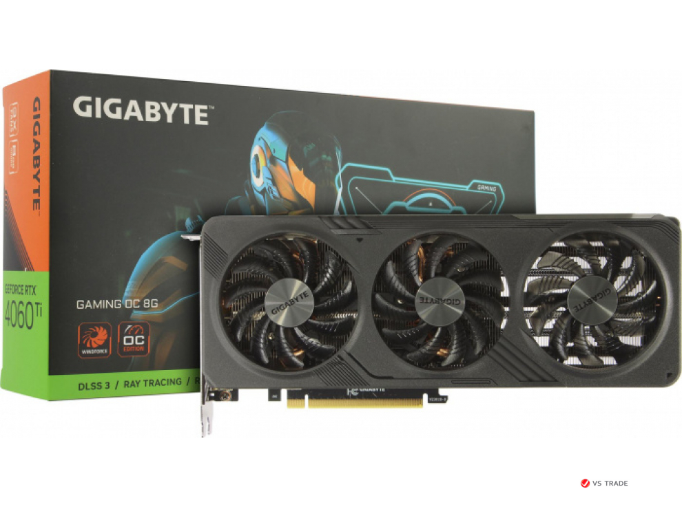 Видеокарта GIGABYTE GV-N406TGAMING OC-8GD 1.0, 4060Ti, 8Gb GDDR6, 128bit, 4352 CUDA Core, DP, HDMI, BOX