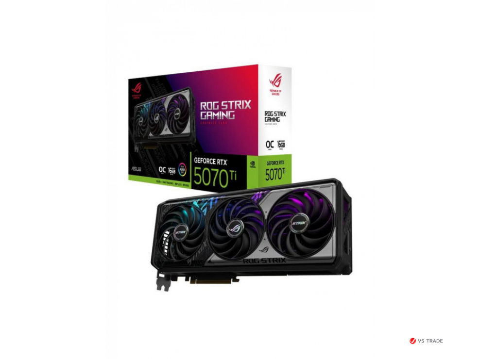 Видеокарта ASUS ROG-STRIX-RTX5070TI-O16G-GAMING, 16Gb GDDR7, 256 Bit, HDMI, DP, BOX