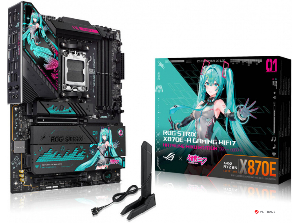 Сист.плата ROG STRIX X870E-H GAMING, X870E,  AM5, 4xDDR5, 2xPCI-E x16, 4xM2, 2xUSB 4.0 Type C, HDMI, WIFI7, BOX