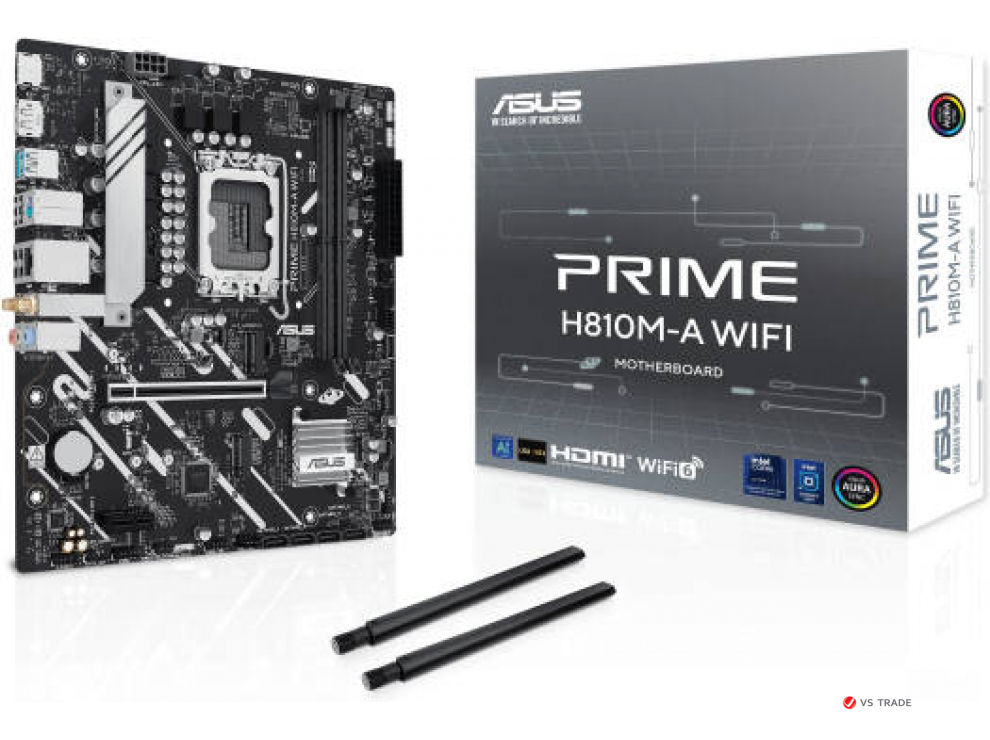 Сист.плата ASUS PRIME H810M-A WIFI, H810, 1851, 2xDDR5, PCI-E x16, PCI-E x1, M2, SATA, HDMI, DP, WIFI6, BOX