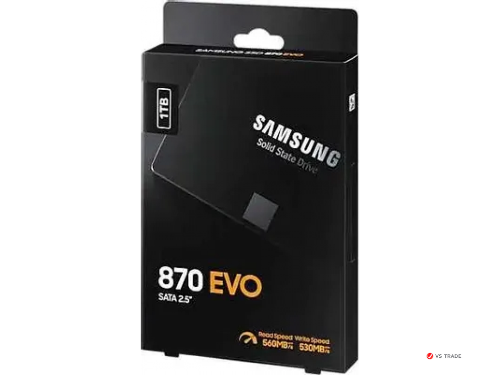 Твердотельный накопитель Samsung 870 EVO, 1Tb, read 560Mb/s, write 530Mb/s, MZ-77E1T0BW, SATA