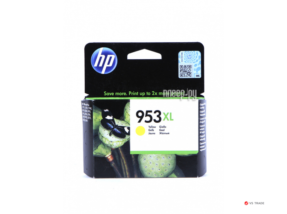 Картридж струйный HP F6U18AE, 953XL, увеличенной емкости, желтый