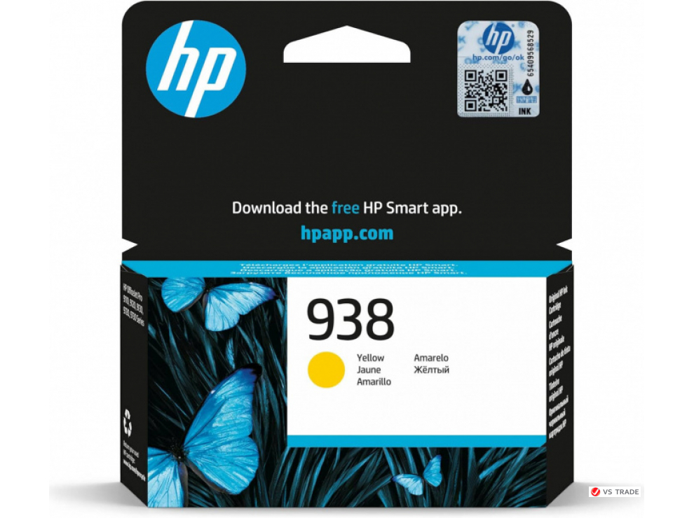 Струйный картридж HP 4S6X7PE HP желтый 938 (800 стр)