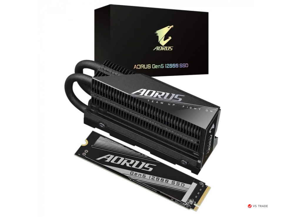 Твердотельный накопитель Gigabyte AG512K2TB, AORUS Gen5 12000 SSD 2TB, Read up to 12400, Write up to 11800, M.2 2280