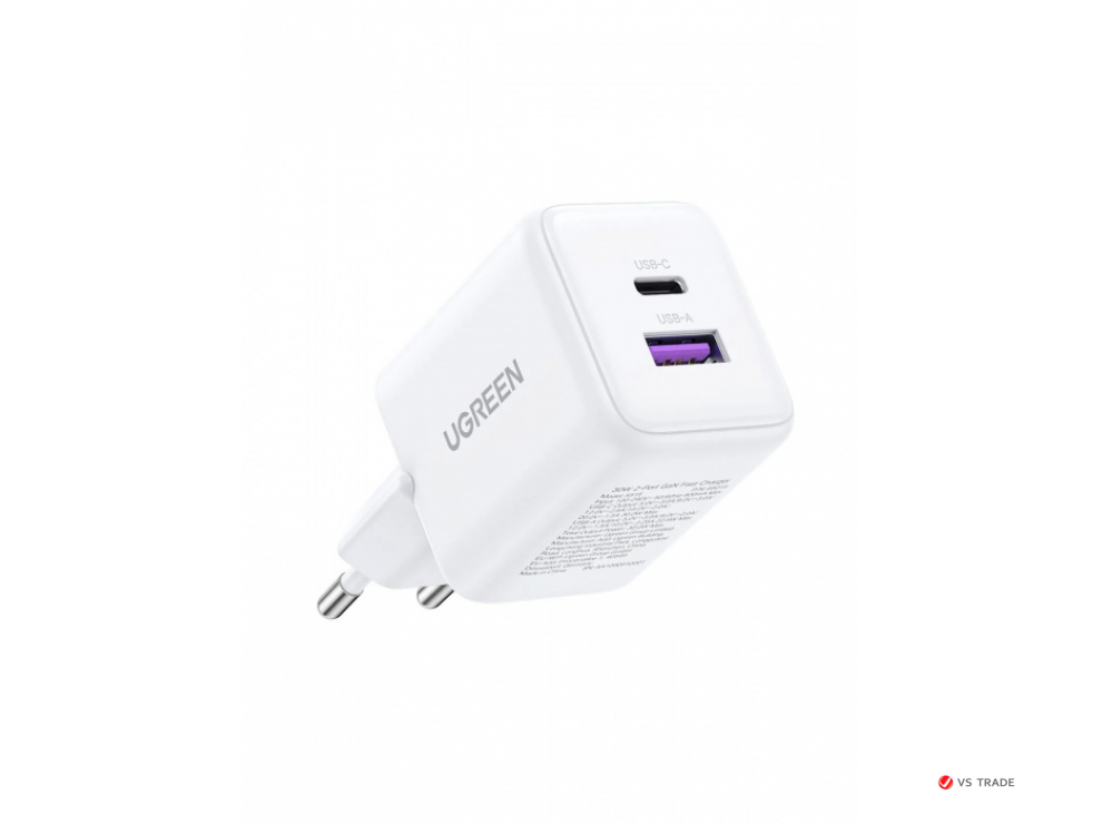 Зарядное устройство UGREEN 65015 X516  30W 1C1A GaN Fast Charger
