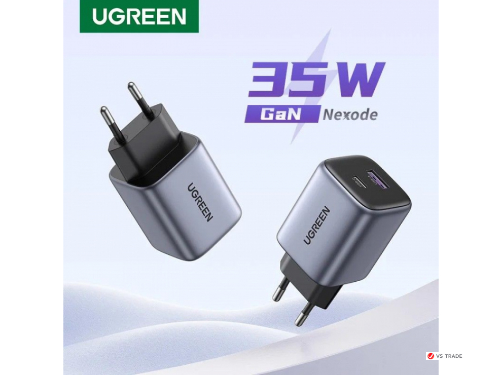 Зарядное устройство Ugreen CD350 15539 Nexode 35W/ 1*USB-C/1*USB-A/ GaN Tech Fast Charger