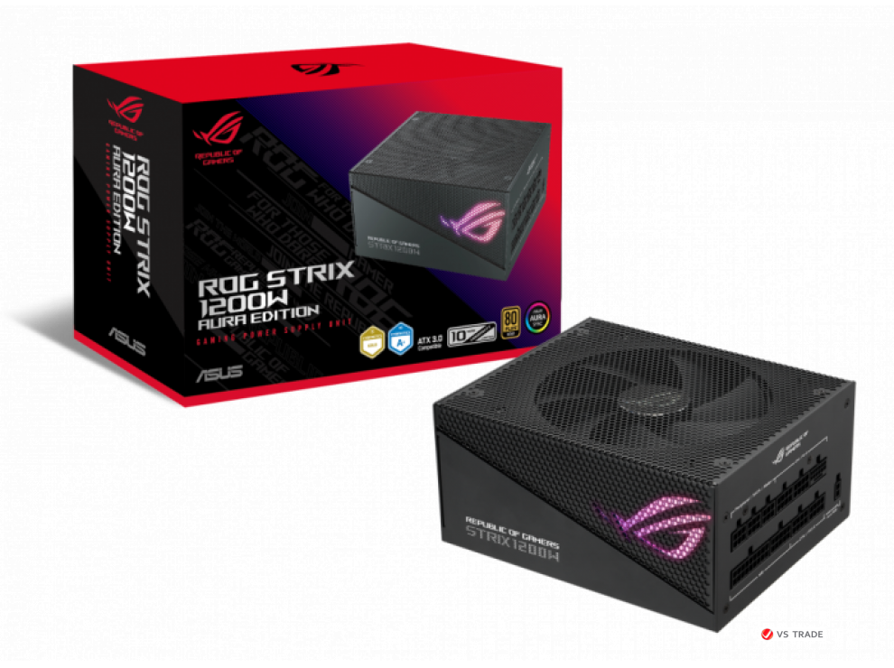 Блок питания ROG STRIX 1200W Gold Aura Edition, 80 PLUS Gold, ARGB, FULL MODULAR, BOX