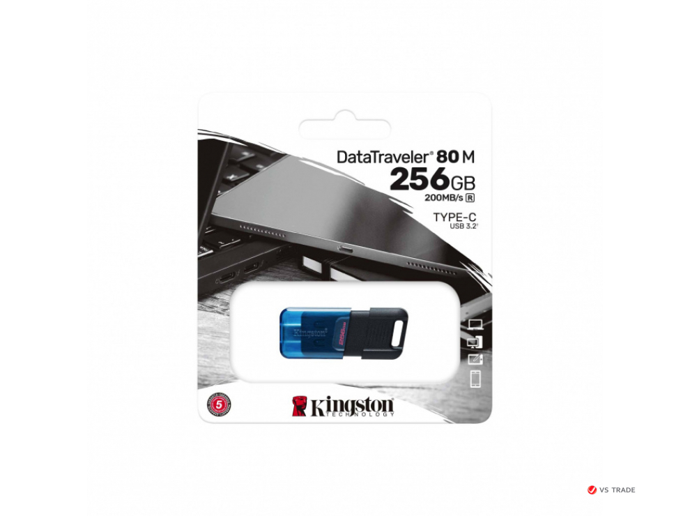 USB Flash Kingston DT80M/256GB DataTraveler чтение до 200MB/s USB-C 3.2 Gen 1