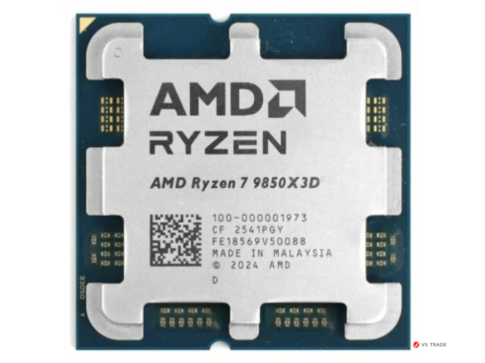 Процессор AMD Ryzen 7 9850X3D, AM5, 4.7GHz base 5.6GHz Turbo, 96Mb L3, 8C/16T, 100-000001973, TRAY