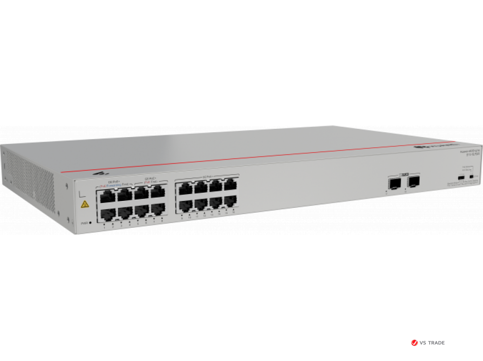 Коммутатор Huawei S110-16LP2SR (16*10/100/1000BASE-T, 2*GE SFP ports, 124W PoE+, AC power)