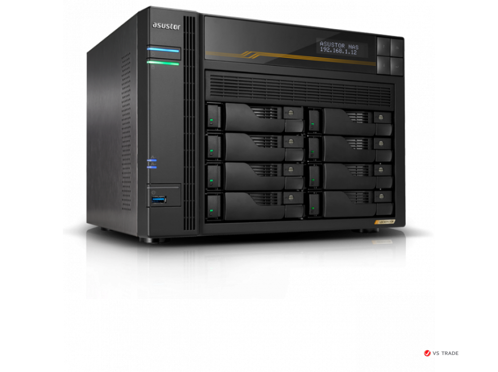 Сетевой накопитель ASUSTOR AS6808T 8-bay NAS server 16GB DDR5 AMD Ryzen V3C14 - 2x 10 GbE + 2x 5 GbE