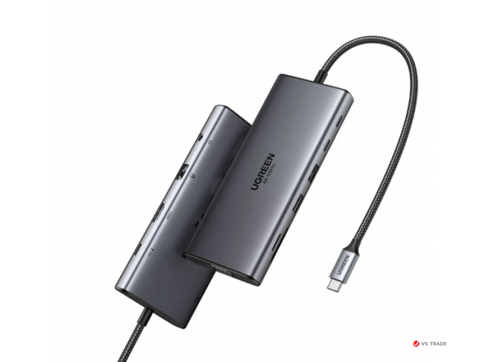 Hub UGREEN CM639 USB-C to HDMI(4K@60Hz)+VGA+2C2A+SD/TF+RJ45+3.5mm+PD(100W) 45520
