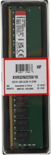 Модуль памяти Kingston KVR32N22S8/16 DDR4, 16GB, DIMM & PC4-25600/3200MHzamp;