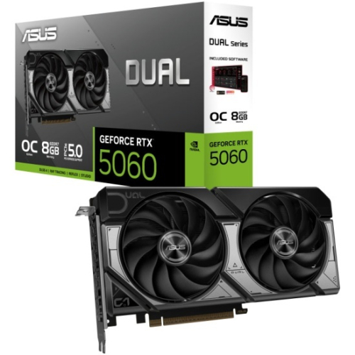 Видеокарта ASUS DUAL-RTX5060-O8G-A, 8Gb GDDR7 Advanced OC Edition, 128bit, HDMI, DP, BOX