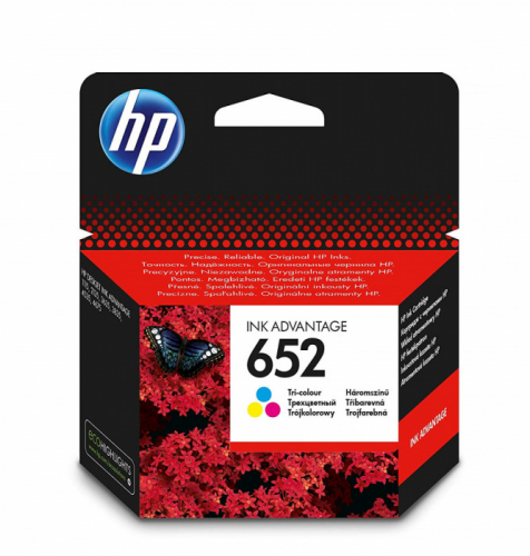 Картридж струйный HP 652 Ink Advantage, F6V24AE, Трехцветный, сов.модели DeskJet Ink Advantage 2135/3635/3835/4535/4675