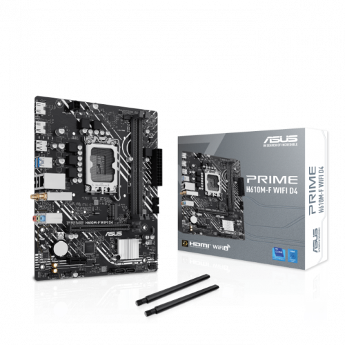 Сист.плата ASUS PRIME H610M-F WIFI, H610,  1700, 2xDDR5, PCI-E x16, PCI-E x1, M2, 2xSATA,  2xHDMI, WIFI6, BOX