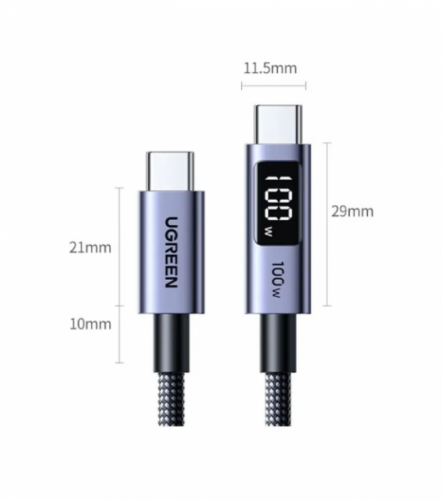 Кабель UGREEN L529 65862 USB-C to USB-C PD Fast Charging Cable