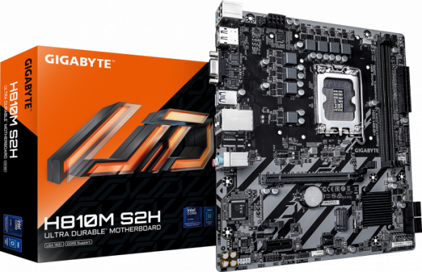 Сист.плата Gigabyte H810M S2H, H810, 1851, 2xDDR5, PCI-E x16, PCI-E x1, M2, HDMI, DP, D-Sub, BOX
