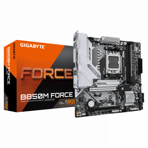 Сист.плата Gigabyte B850M FORCE, B850, AM5, 2xDDR5, 2xPCI-E x16, M2, SATA, DP, HDMI, BOX