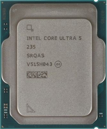 Процессор Core Ultra 5 235, 14C/14T, base 3.4GHz, 5GHz Turbo, 24Mb L3, TDP65W, AT80768063F6