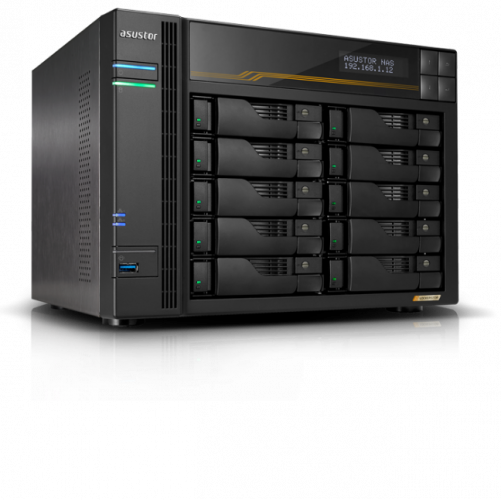 Сетевой накопитель ASUSTOR FS6810T 10 Bay NAS, AMD 2.3 GHz, 16GB RAM ECC DDR5, 4 M.2 NVMe Slots, Dual 5GbE, Dual 10GbE P