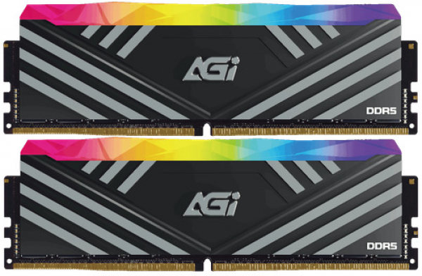 Набор модулей памяти AGI TURBOSPRINT, DIMM DDR5 32Gb (16x2), 6000MHz, CL36, RGB, Black Heatsink, AGI6CSJ16UD858-DC, Reta