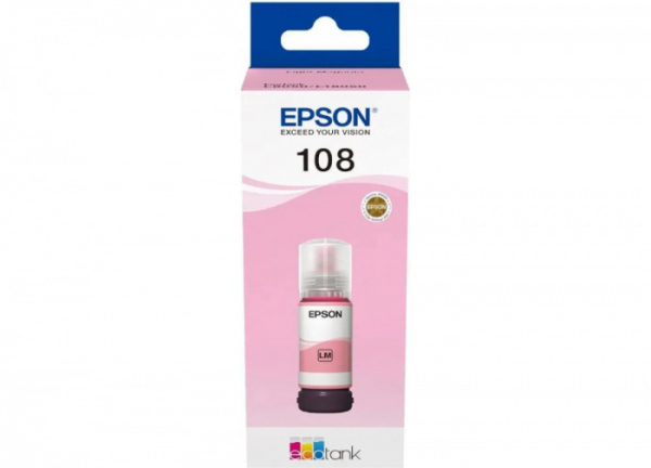 Контейнер с светло-пурпурными чернилами Epson 108 C13T09C64A/ЖЕЛТАЯ НАКЛЕЙКА