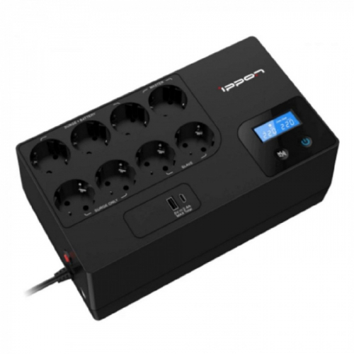 ИБП Ippon Kirpich 650 bl, 650 ВA, 360 Вт, AVR 165-290В, 8xEURO