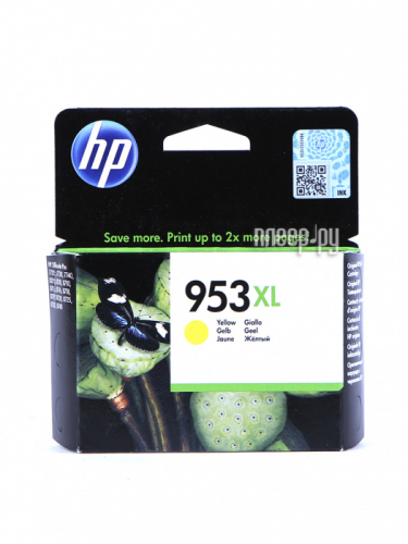 Картридж струйный HP F6U18AE, 953XL, увеличенной емкости, желтый