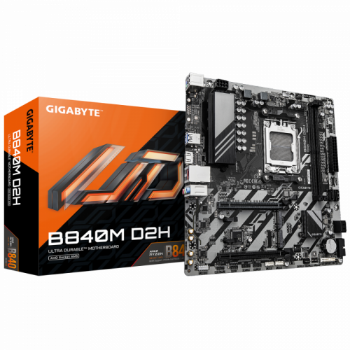 Сист.плата Gigabyte B840M D2H, B840, 2xDDR5, PCI-E5 x16, 1xPCI-E x1, 1xM.2, 6xSATA, HDMI, DPx2, LAN2.5GbE, BOX