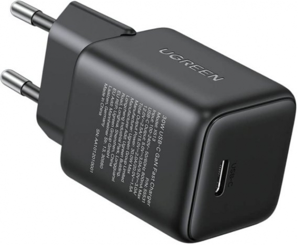 Зарядное устройство UGREEN X513 30W 1C GaN Fast Charger, черный, 65007