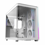Корпус FSP M580-WP, Panoramic ATX Mid Tower, ATX(BTF), M-ATX, Mini-ITX, USB3.0 x 2, Type-C, Curved Glass, White