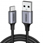 Кабель UGREEN US288 USB-A 2.0 to USB-C Cable Nickel Plating Aluminum Braid 1.5m (Black)