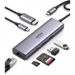 Конвертер Ugreen CM512 USB-C To 3*USB 3.0 A+HDMI+RJ45+PD 15598