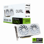 Видеокарта ASUS DUAL-RTX5060-O8G-WHITE, 8Gb GDDR7, 128 bit, OVERCLOCK, 3840 CUDA, HDMI, DP, BOX