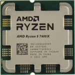 Процессор AMD Ryzen 5 7600X, AM5, 6C/12T, 4.7GHz base, 5.3GHz Turbo, L3 32Mb, 100-000000593, Tray
