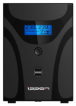 ИБП Ippon Smart Power Pro II 1200 Euro, 1200VA, 720Вт, AVR 162-290В, 4хEURO, управление по USB, RJ-45, LCD