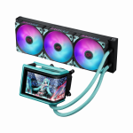 СЖО ASUS ROG RYUO IV 360 ARGB MIKU, movable curved 6.67-inch AMOLED display, 3xARGB FAN, AM5, 1700, 1851, Black, Retail